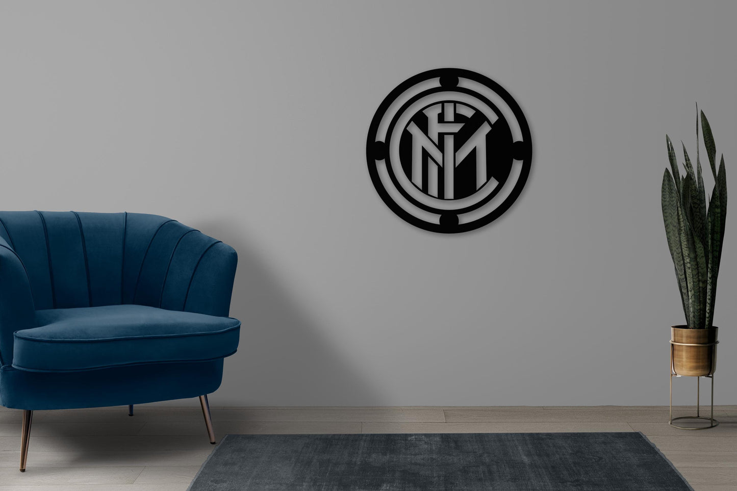 Inter Milan Metal Wall Art – Soccer Team Logo Decor, Gift for Inter Fans, Football Wall Sign, Man Cave Wall Art, Sports Bar Decor