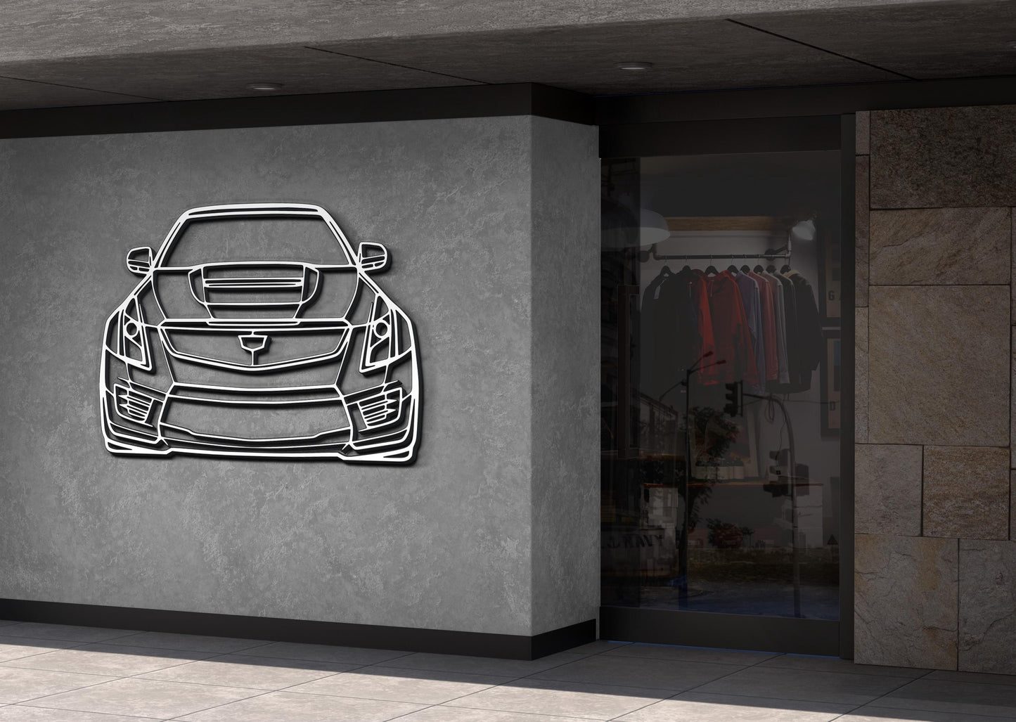 Cadillac ATS-V Metal Wall Art – Car Silhouette Decor, Garage Wall Sign, Muscle Car Metal Art, Car Lover Gift, Auto Wall Decor