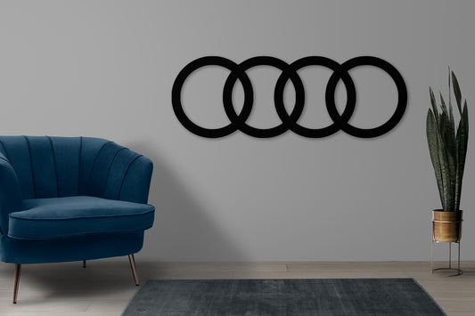 Audi Logo Metal Wall Art – Car Brand Silhouette, Garage Decor, Audi Lover Gift, Auto Wall Art, Modern Car Logo Decor