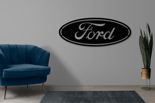 Ford Metal Wall Art – Classic Car Logo Decor, Garage Sign, Gift for Ford Fans, Vintage Auto Art, Man Cave Wall Decoration