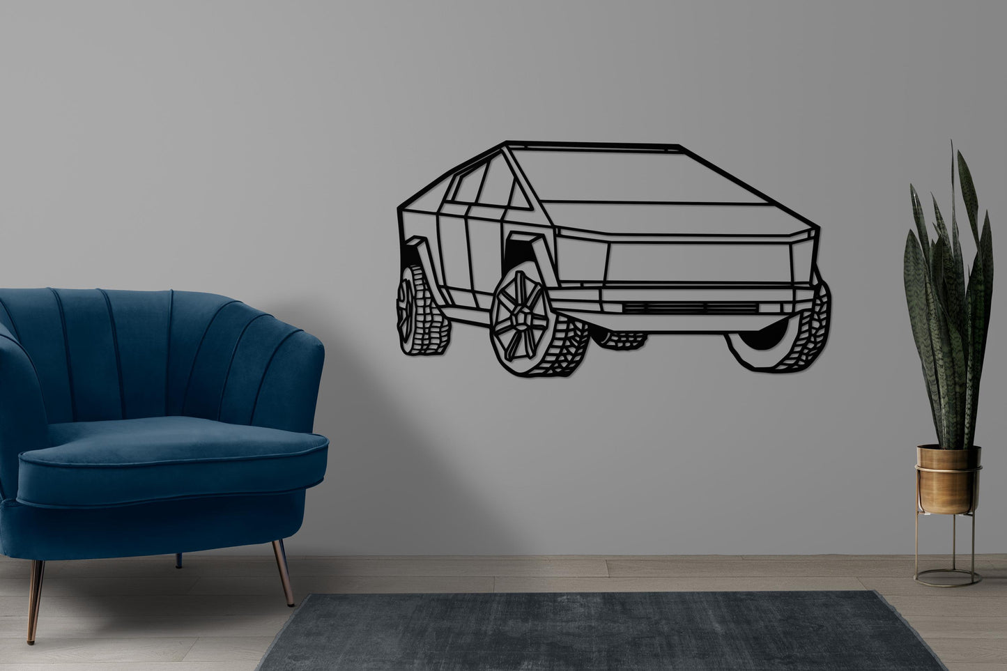 Cybertruck Metal Wall Art – Tesla Truck Silhouette, Futuristic Car Decor, Garage Wall Sign, EV Lover Gift, Auto Wall Art