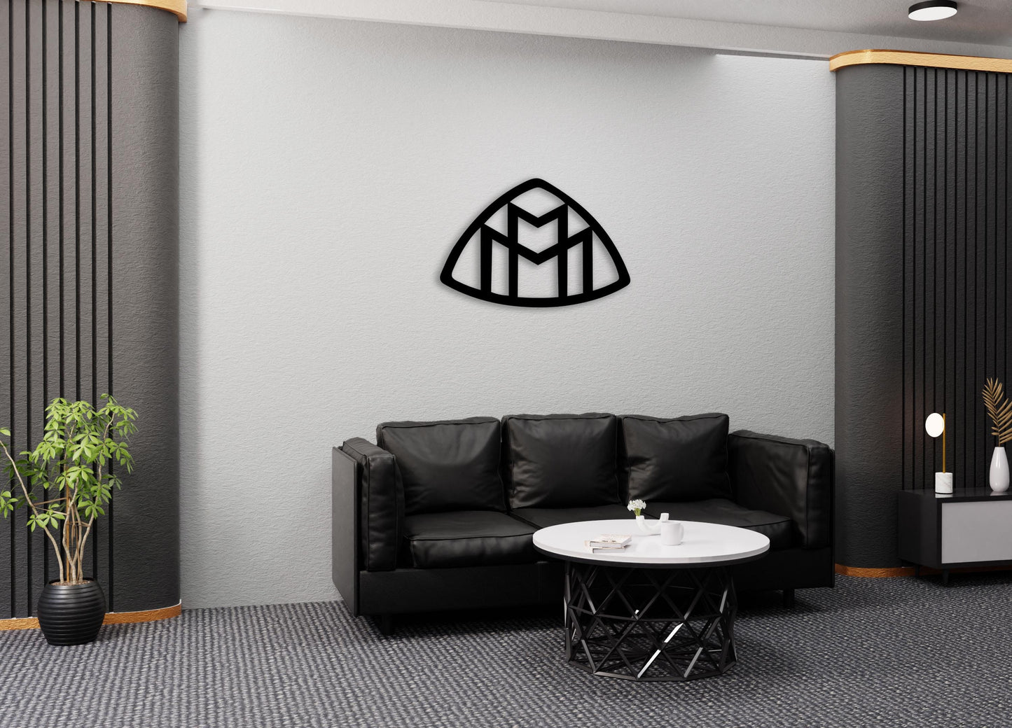 Maybach Metal Wall Art – Luxury Car Logo Decor, Garage Wall Art, Gift for Car Enthusiasts, Man Cave Auto Art, Modern Metal Sign