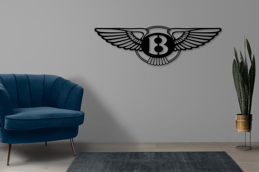 Bentley Metal Wall Art – Luxury Car Logo Decor, Garage Sign, Gift for Bentley Fans, Modern Auto Art, Man Cave Wall Decoration