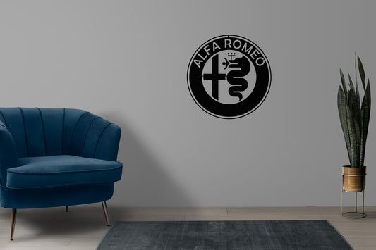 Alfa Romeo Metal Wall Art – Classic Car Logo Decor, Garage Sign, Gift for Alfa Romeo Fans, Vintage Auto Art, Man Cave Wall Decoration