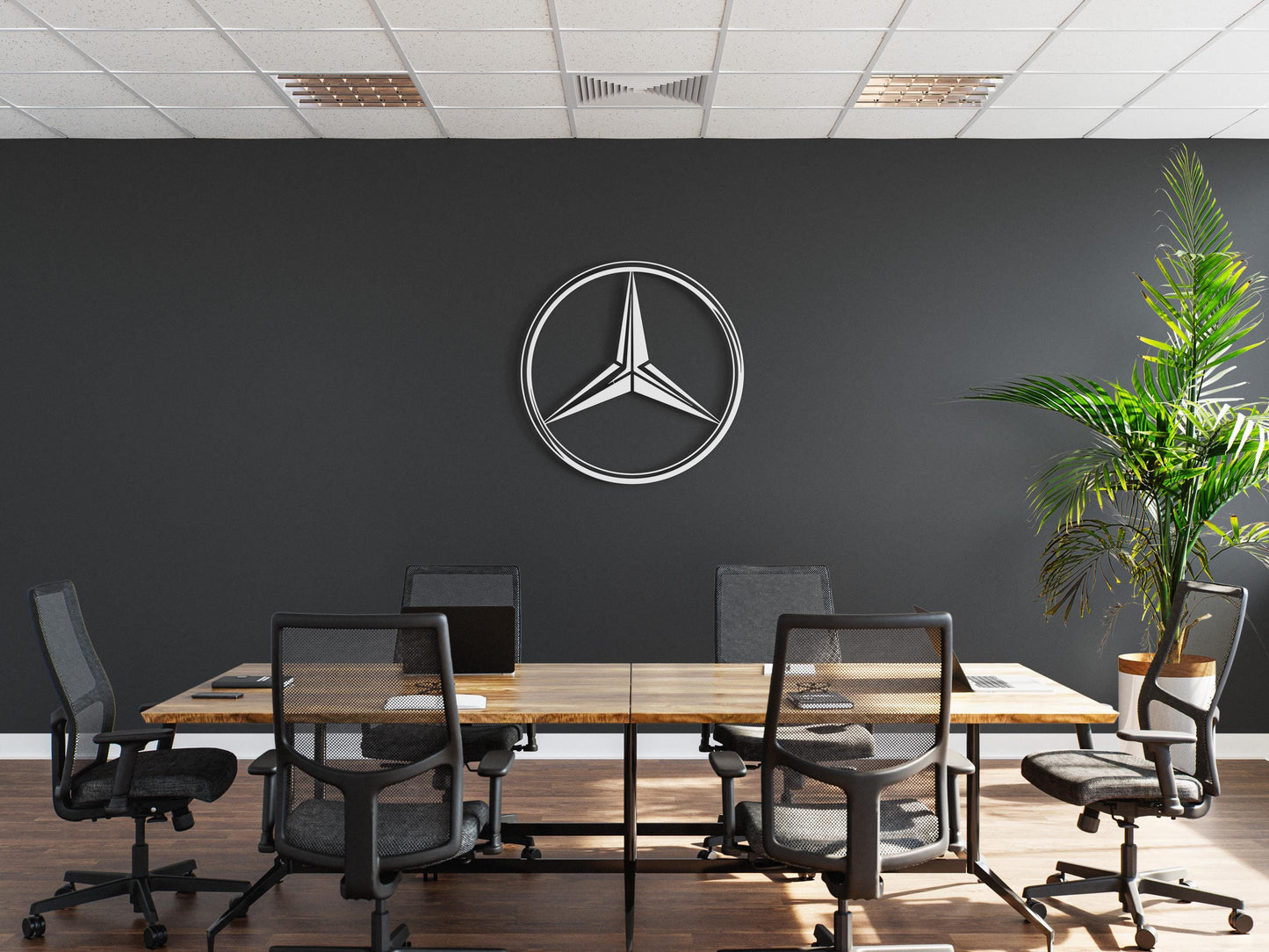Mercedes Benz Metal Wall Art – Luxury Car Logo Decor, Garage Wall Sign, Gift for Car Lovers, Automotive Wall Art, Man Cave Decor