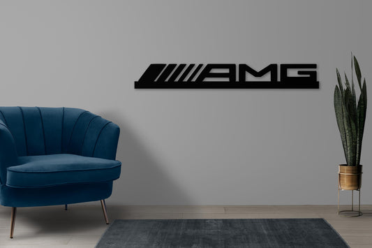 AMG Metal Wall Art – Mercedes Benz Logo Decor, Garage Wall Sign, Gift for Car Lovers, Luxury Car Metal Art, Man Cave Decor