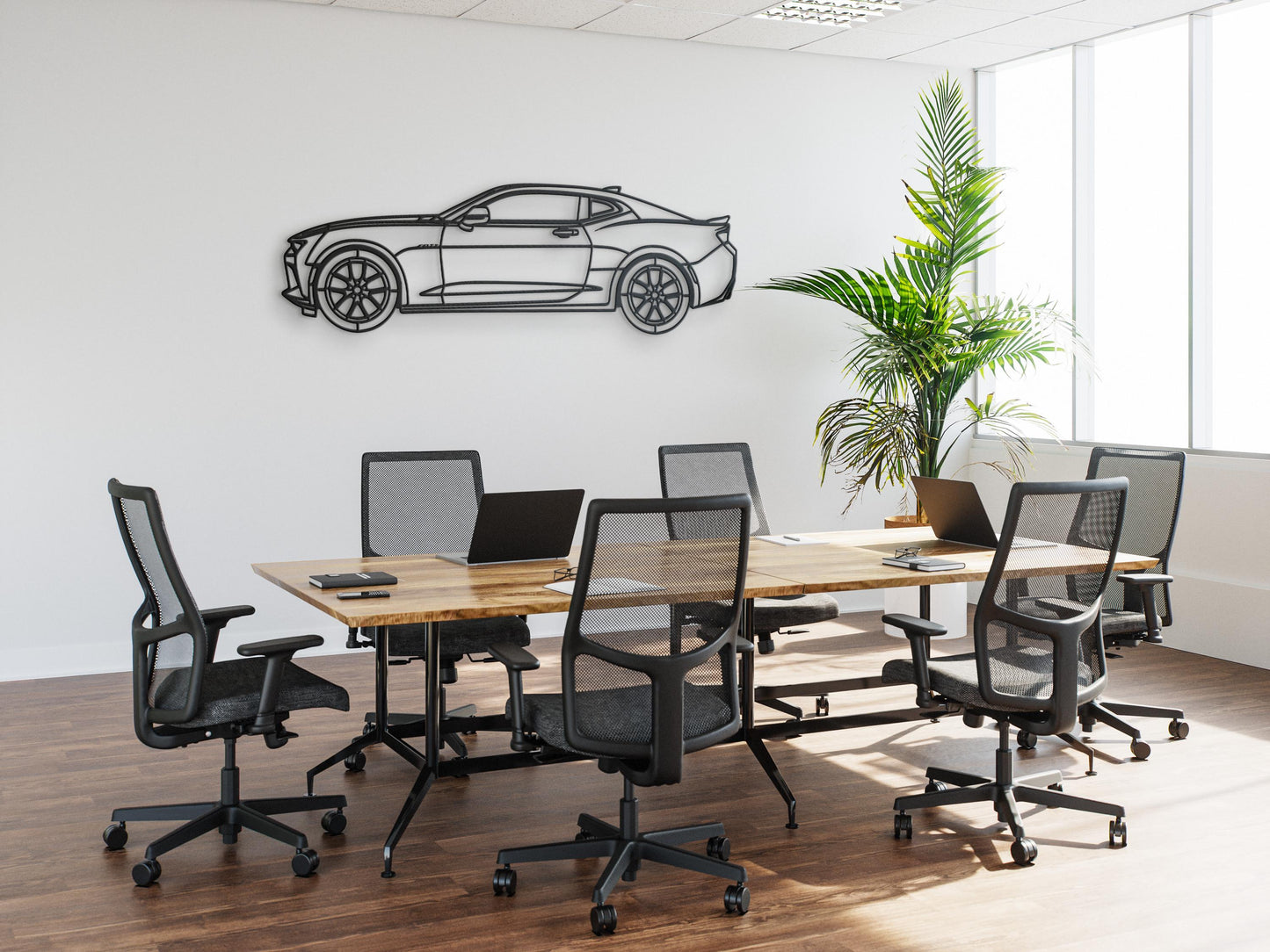 Camaro RS Metal Wall Art – Muscle Car Silhouette Decor, Garage Wall Sign, Car Lover Gift, Chevy Camaro Art, Auto Wall Decor