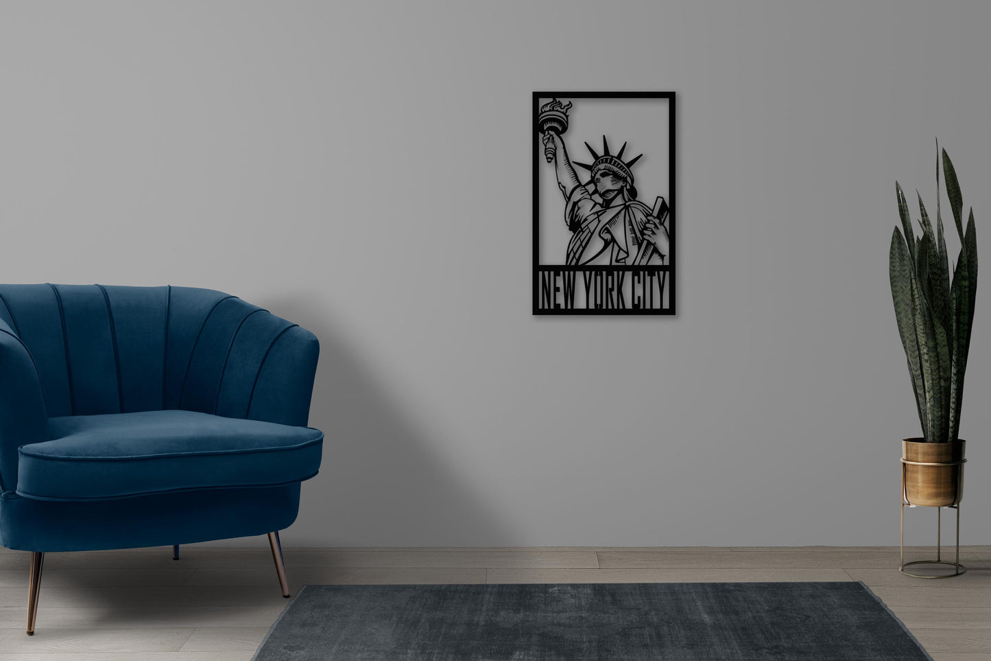 Statue of Liberty Metal Wall Art – New York City Decor, Modern Wall Sign, USA Travel Gift, Living Room Wall Art, American Flag Art