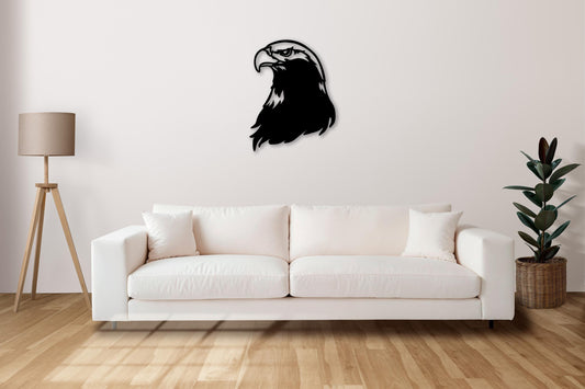 Bald Eagle Metal Wall Art – Patriotic Eagle Head Decor, Rustic Metal Wall Hanging, Gift for Veterans, American Symbol, Man Cave Art