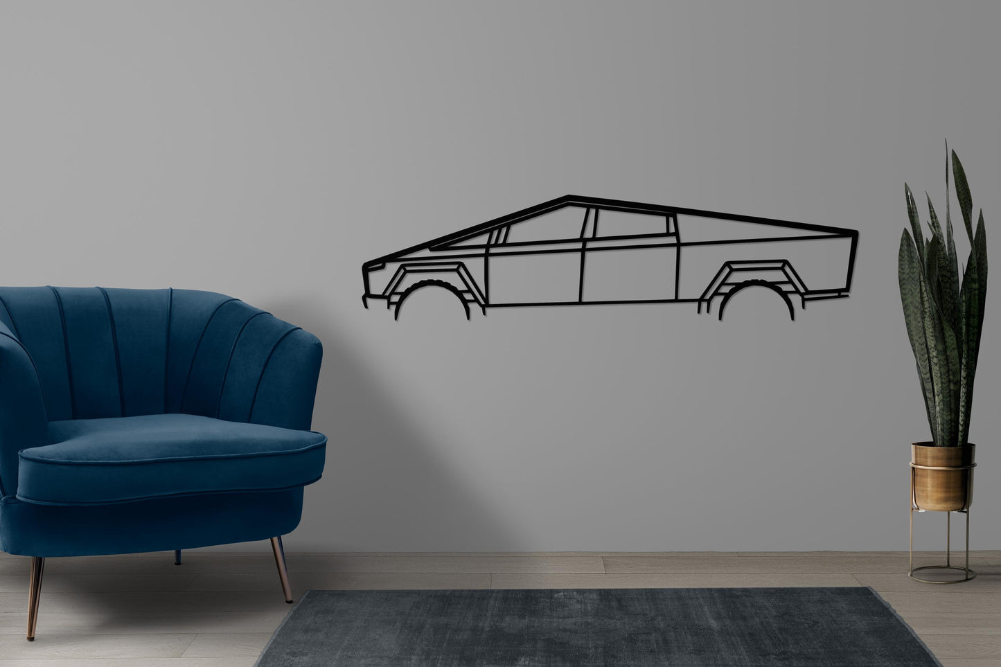 Cybertruck Metal Wall Art – Tesla Truck Silhouette, Futuristic Car Decor, Garage Wall Sign, EV Lover Gift, Auto Wall Art