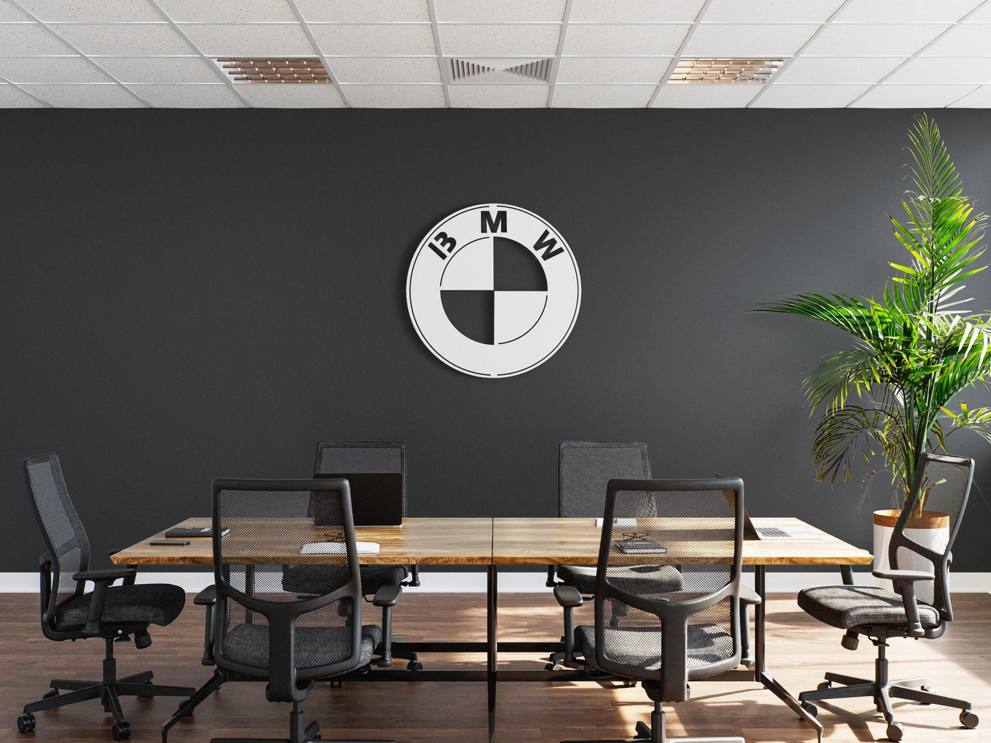 BMW Metal Wall Art – Luxury Car Logo Decor, Garage Sign, Gift for BMW Fans, Modern Auto Art, Man Cave Wall Decoration