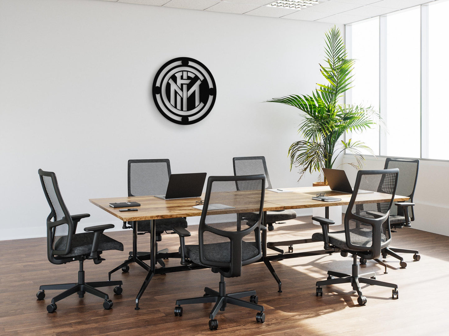 Inter Milan Metal Wall Art – Soccer Team Logo Decor, Gift for Inter Fans, Football Wall Sign, Man Cave Wall Art, Sports Bar Decor