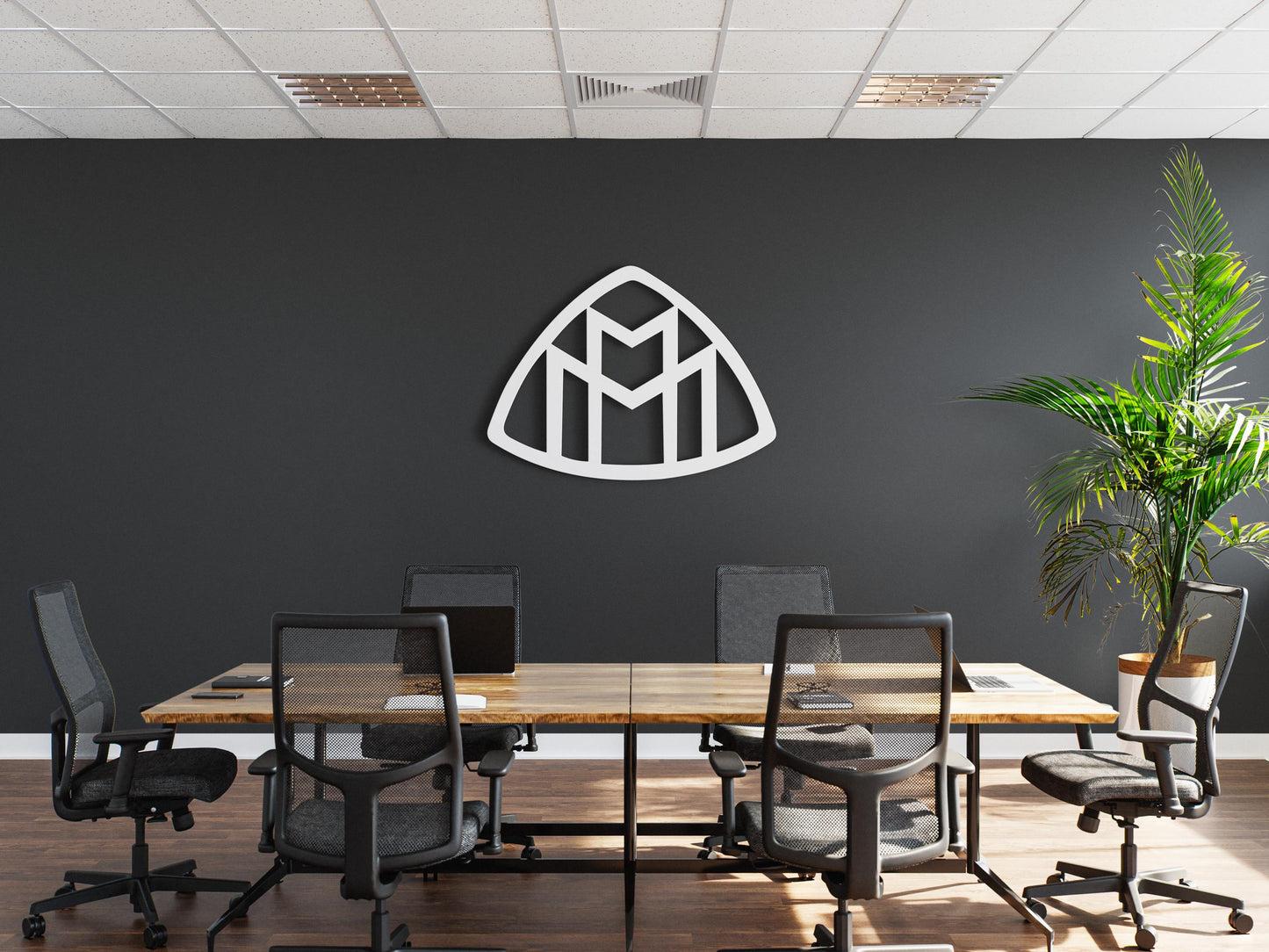 Maybach Metal Wall Art – Luxury Car Logo Decor, Garage Wall Art, Gift for Car Enthusiasts, Man Cave Auto Art, Modern Metal Sign
