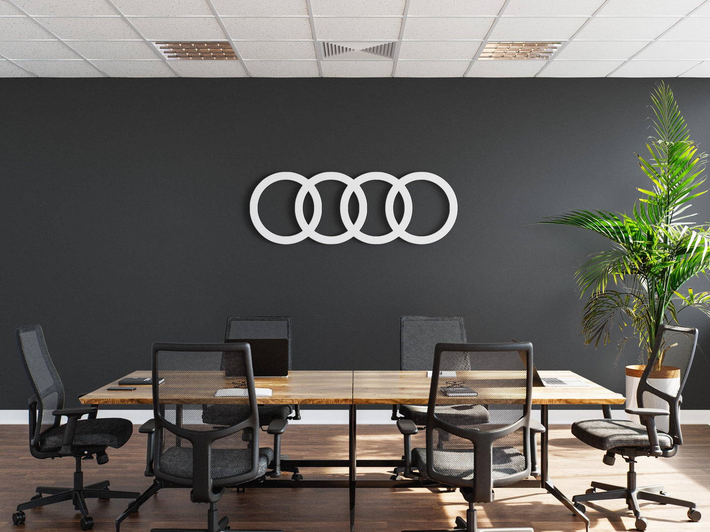 Audi Logo Metal Wall Art – Car Brand Silhouette, Garage Decor, Audi Lover Gift, Auto Wall Art, Modern Car Logo Decor
