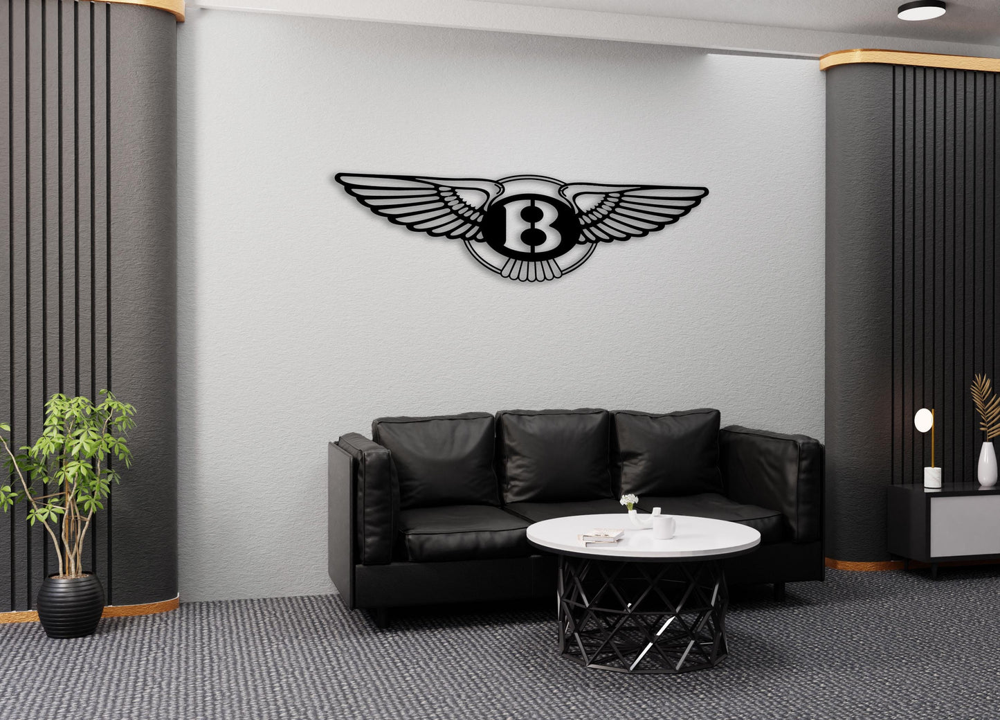 Bentley Metal Wall Art – Luxury Car Logo Decor, Garage Sign, Gift for Bentley Fans, Modern Auto Art, Man Cave Wall Decoration