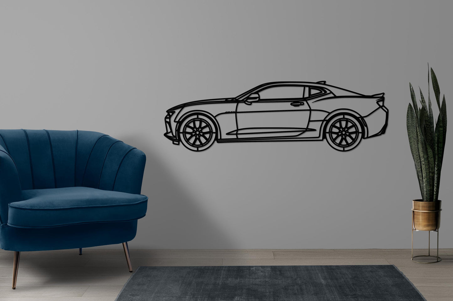 Camaro RS Metal Wall Art – Muscle Car Silhouette Decor, Garage Wall Sign, Car Lover Gift, Chevy Camaro Art, Auto Wall Decor