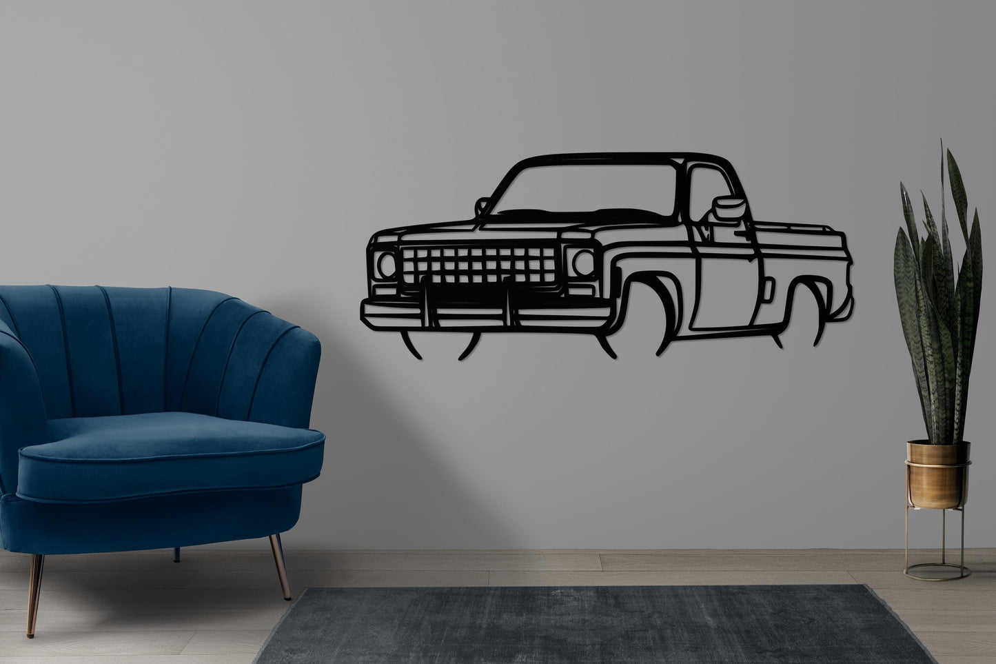 80 Chevrolet Silverado, Chevrolet Truck Silhouette, Wall Decor, Metal Wall Decor, Car Silhouette Wall Decor, Car Wall Decor, Car Wall Art