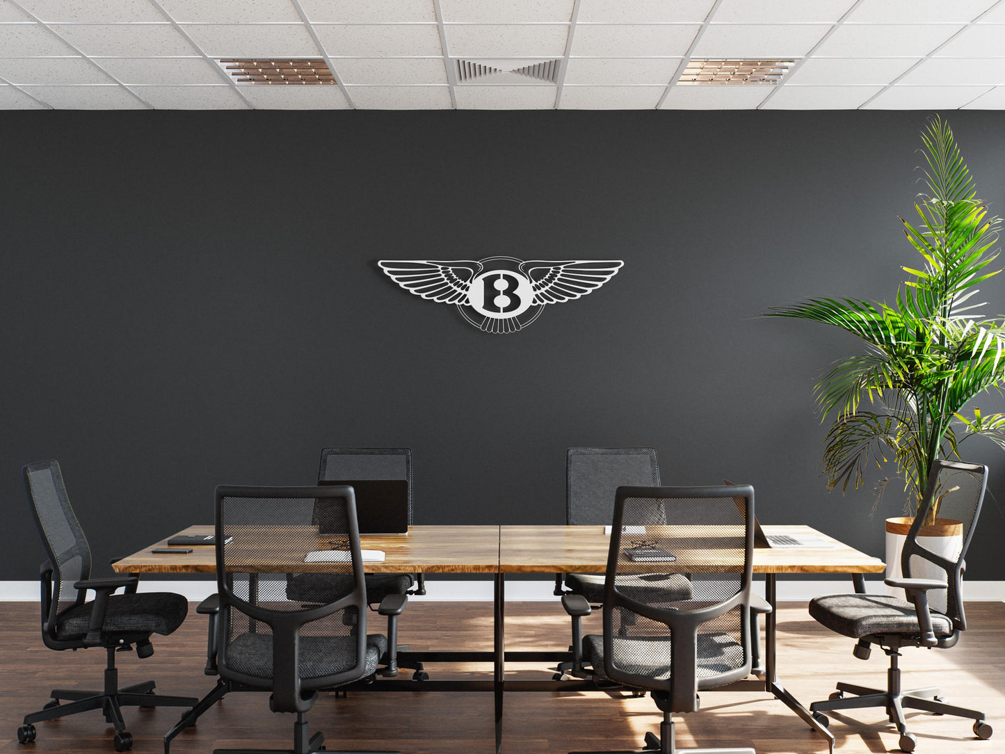 Bentley Metal Wall Art – Luxury Car Logo Decor, Garage Sign, Gift for Bentley Fans, Modern Auto Art, Man Cave Wall Decoration