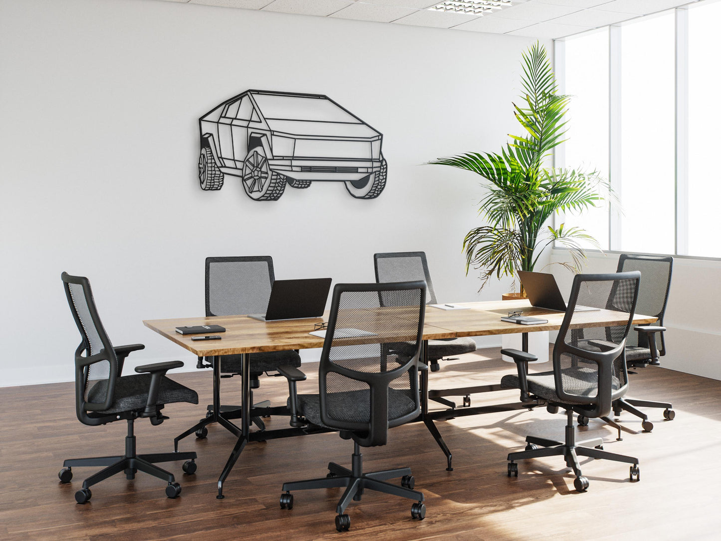 Cybertruck Metal Wall Art – Tesla Truck Silhouette, Futuristic Car Decor, Garage Wall Sign, EV Lover Gift, Auto Wall Art