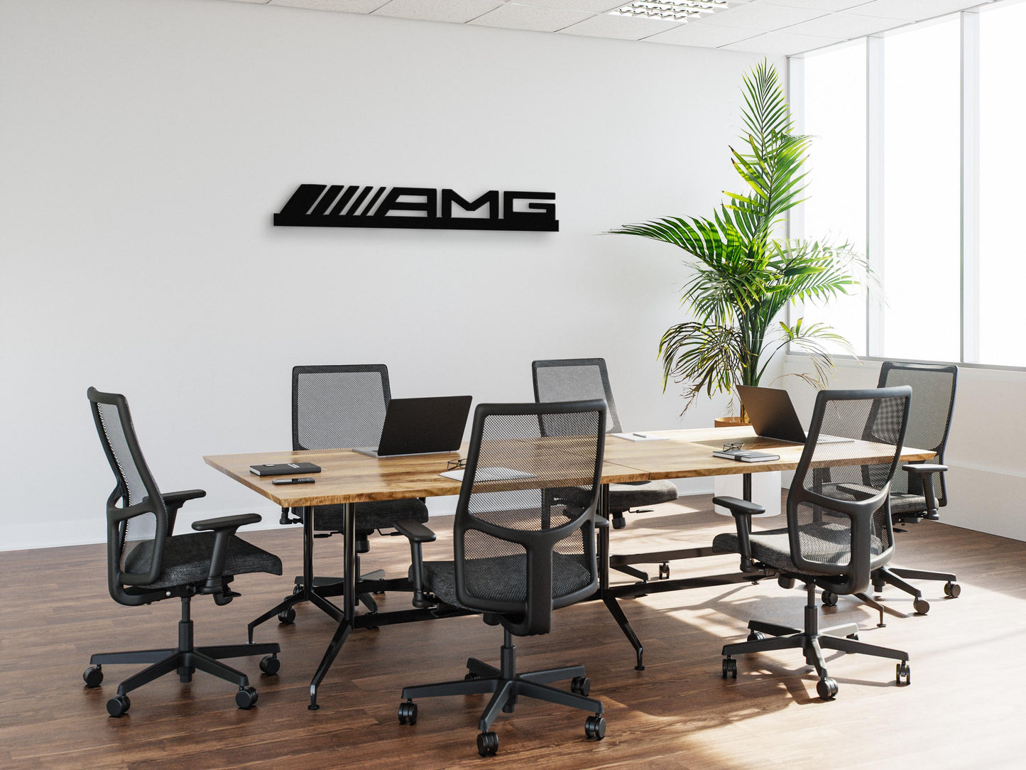 AMG Metal Wall Art – Mercedes Benz Logo Decor, Garage Wall Sign, Gift for Car Lovers, Luxury Car Metal Art, Man Cave Decor