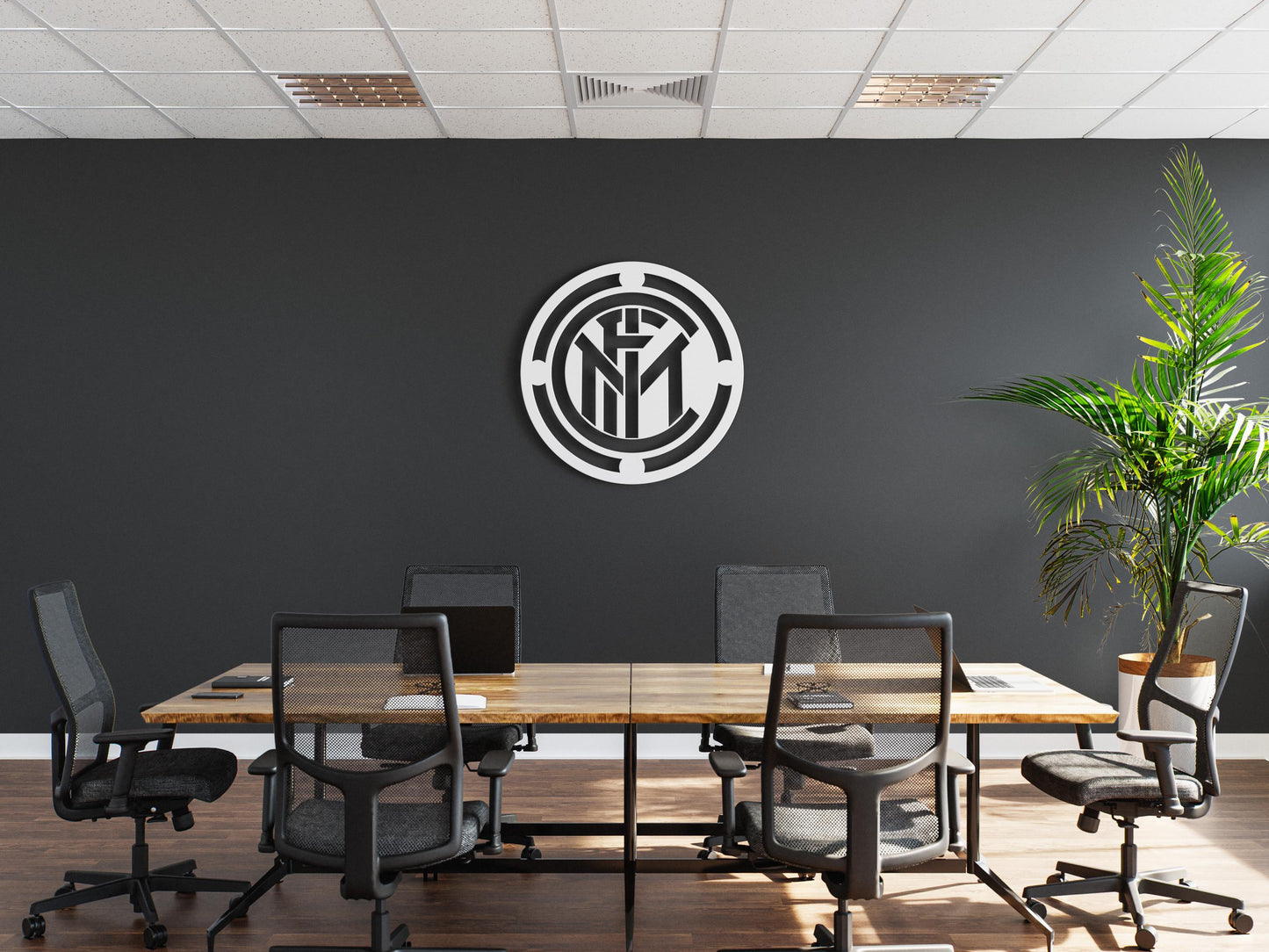 Inter Milan Metal Wall Art – Soccer Team Logo Decor, Gift for Inter Fans, Football Wall Sign, Man Cave Wall Art, Sports Bar Decor