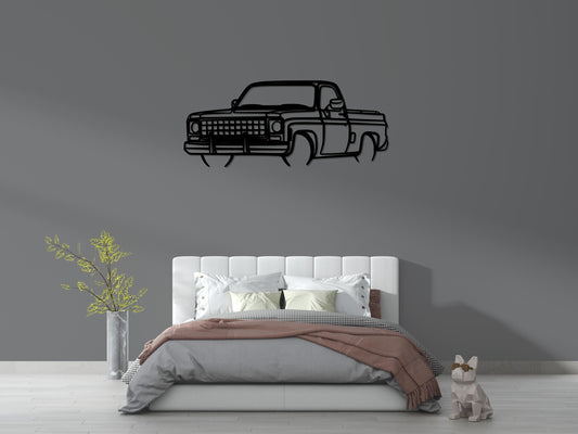 80 Chevrolet Silverado, Chevrolet Truck Silhouette, Wall Decor, Metal Wall Decor, Car Silhouette Wall Decor, Car Wall Decor, Car Wall Art
