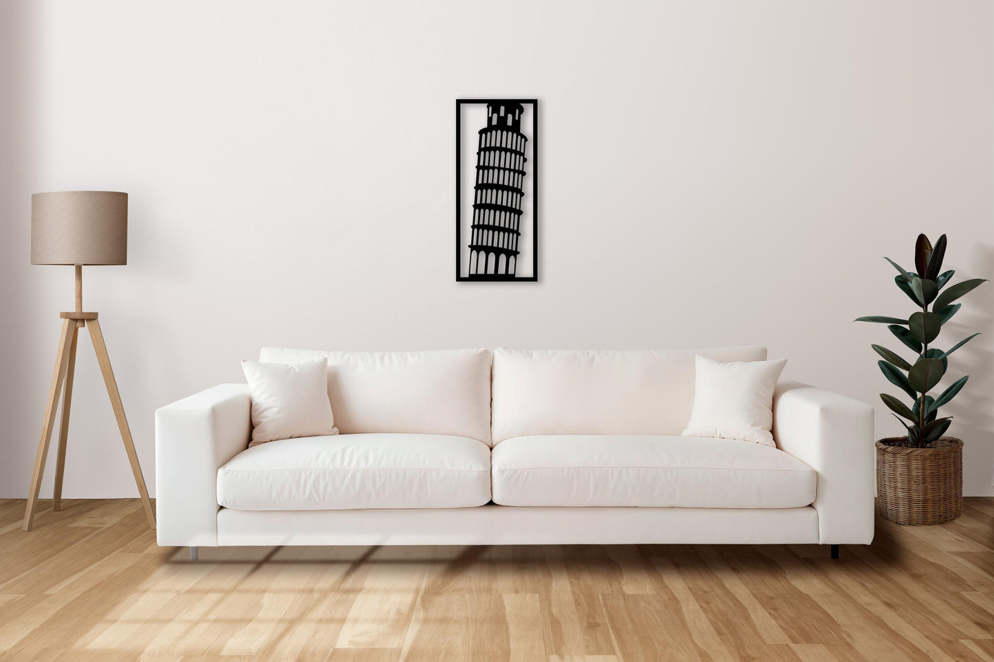 Leaning Tower of Pisa Metal Wall Art – Italy Landmark Decor, Modern Travel Gift, Italian Architecture, Minimalist Home Wall Sign