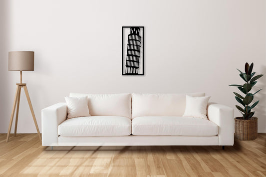 Leaning Tower of Pisa Metal Wall Art – Italy Landmark Decor, Modern Travel Gift, Italian Architecture, Minimalist Home Wall Sign
