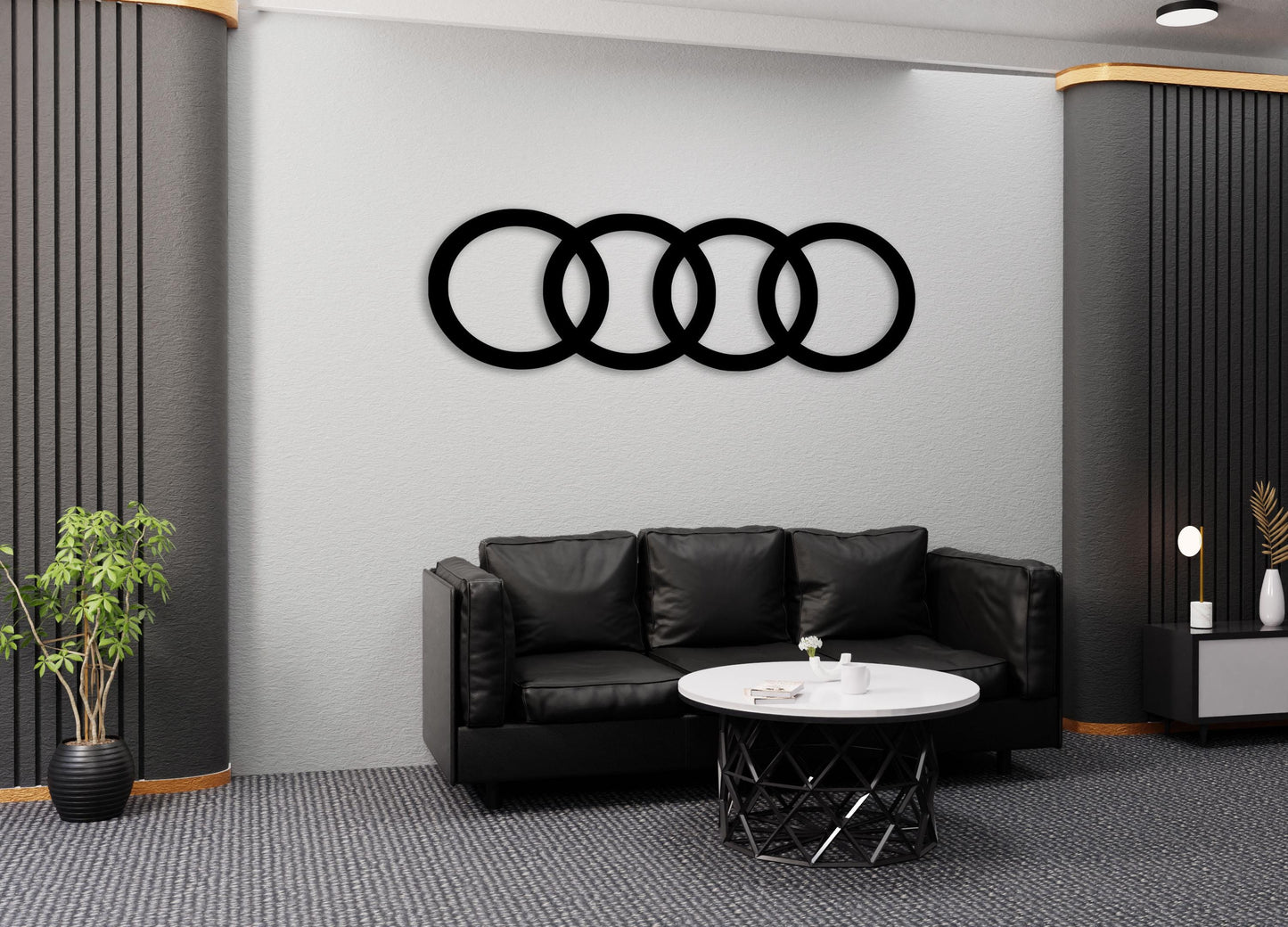 Audi Logo Metal Wall Art – Car Brand Silhouette, Garage Decor, Audi Lover Gift, Auto Wall Art, Modern Car Logo Decor