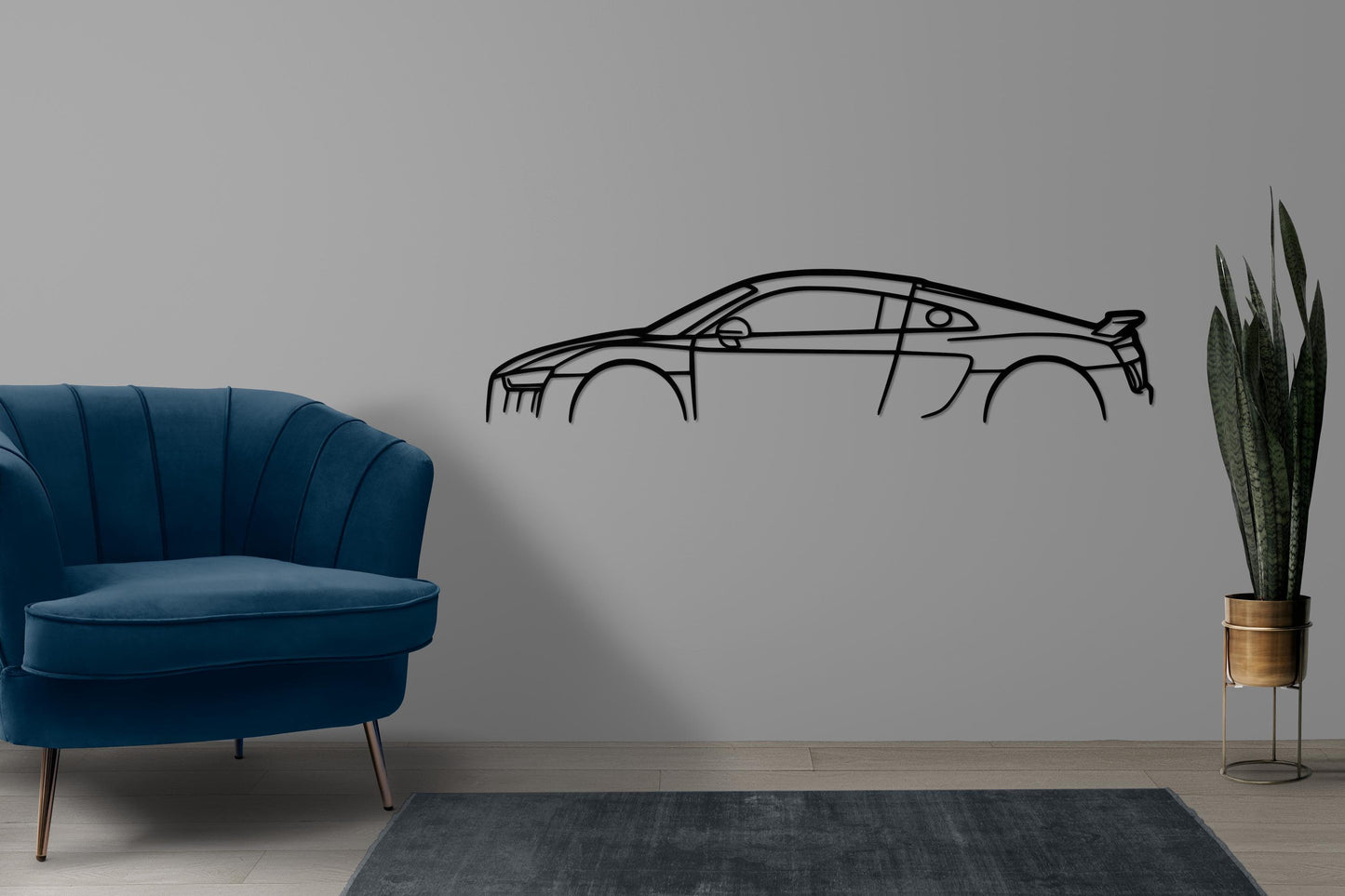 Audi R8 Metal Wall Art – Supercar Silhouette Decor, Car Enthusiast Gift, Garage Wall Art, Luxury Car Metal Sign, Auto Decor