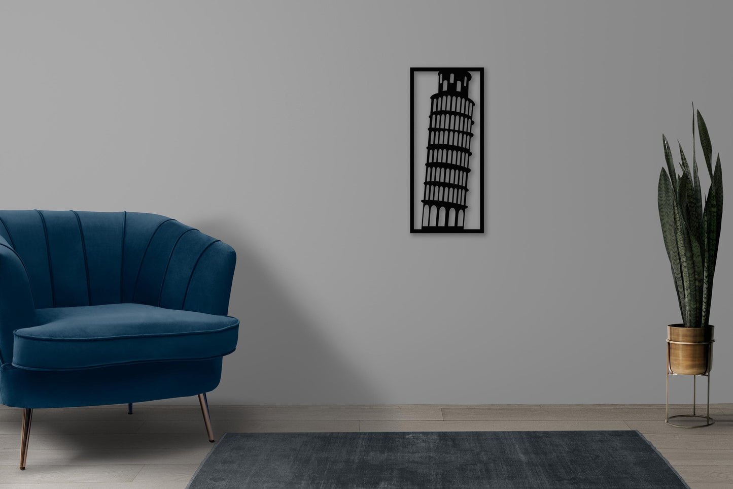 Leaning Tower of Pisa Metal Wall Art – Italy Landmark Decor, Modern Travel Gift, Italian Architecture, Minimalist Home Wall Sign