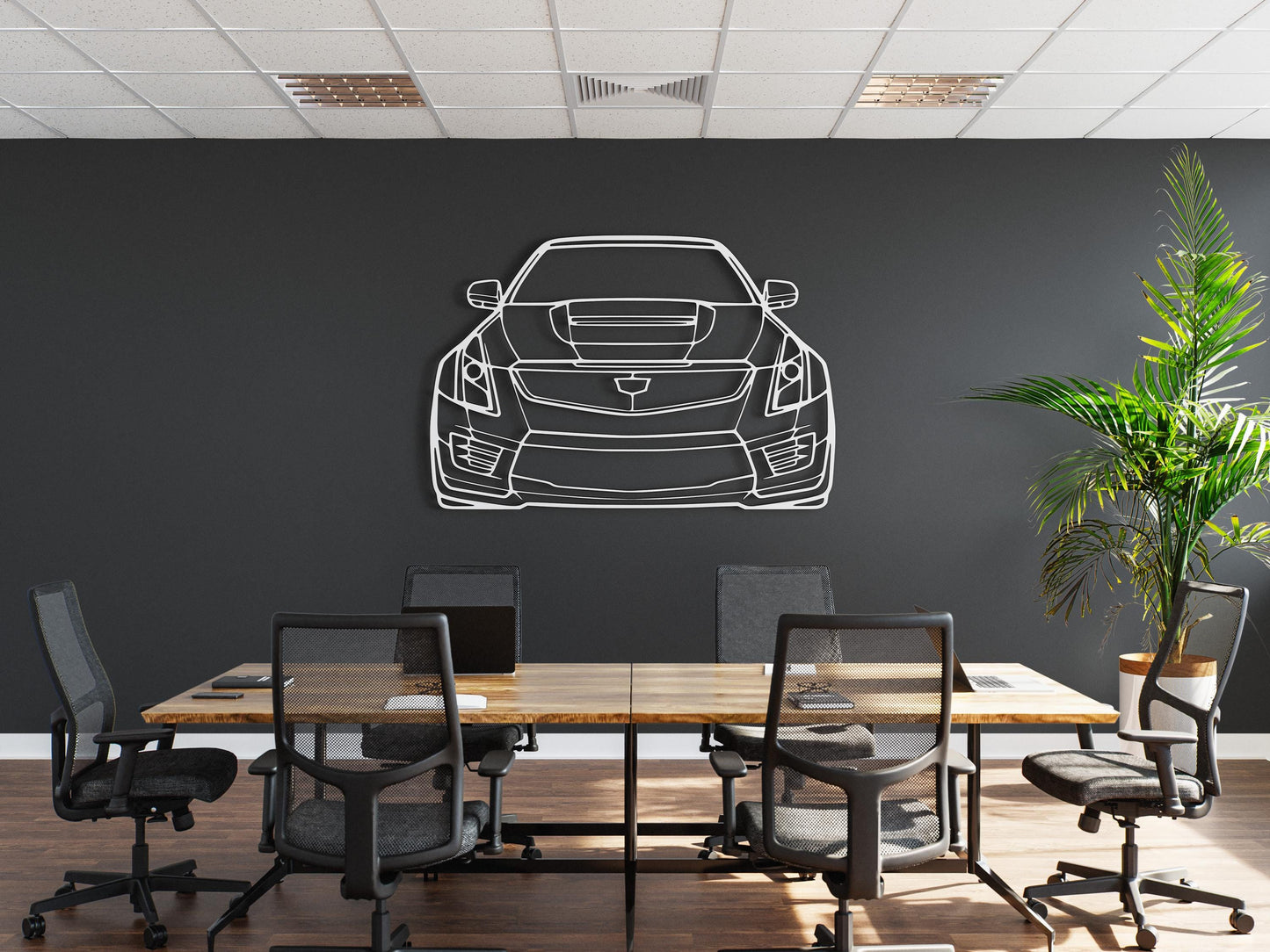 Cadillac ATS-V Metal Wall Art – Car Silhouette Decor, Garage Wall Sign, Muscle Car Metal Art, Car Lover Gift, Auto Wall Decor