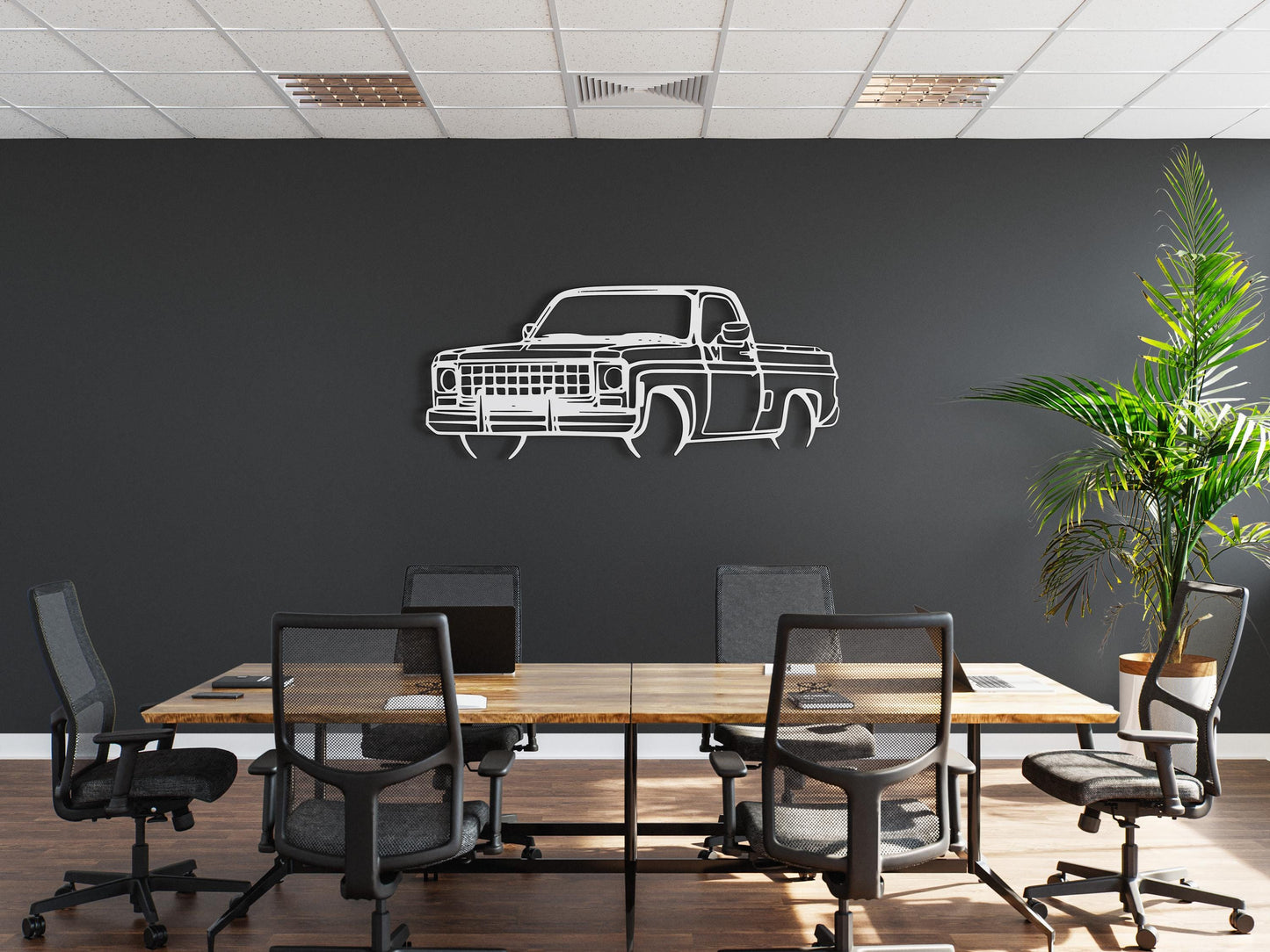 80 Chevrolet Silverado, Chevrolet Truck Silhouette, Wall Decor, Metal Wall Decor, Car Silhouette Wall Decor, Car Wall Decor, Car Wall Art