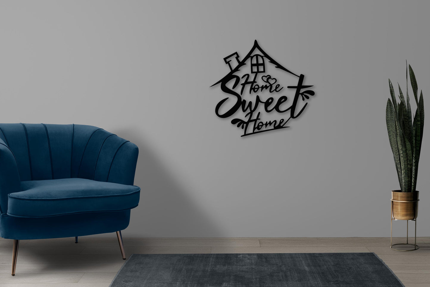 Home Sweet Home Metal Wall Art – Modern Home Decor Sign, Housewarming Gift, Rustic Metal Wall Hanging, Entryway or Living Room Decor